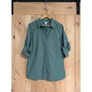 L.L. Bean | NWOT Women's Light Teal Cotton Button Up Long Sleeve Shirt | Size L